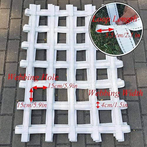 Miniatura 2 de Red de carga de escalada, color blanco, red ninja, parque infantil, juego de columpios de poliéster resistente para gimnasios de la selva,