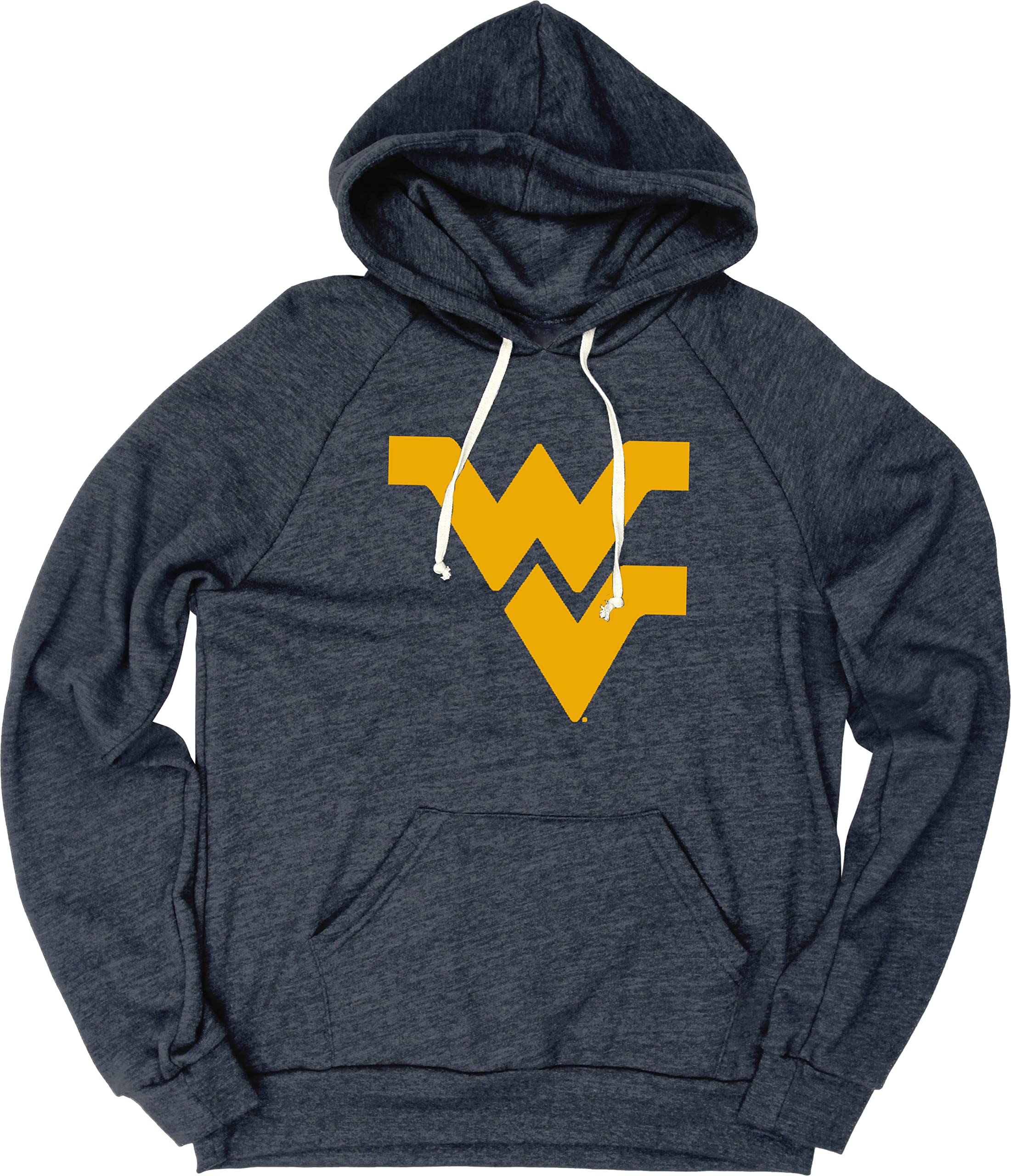West Virginia Mountaineers Tri-Blend Hoodie Vintage Icon Team Color, X-Large