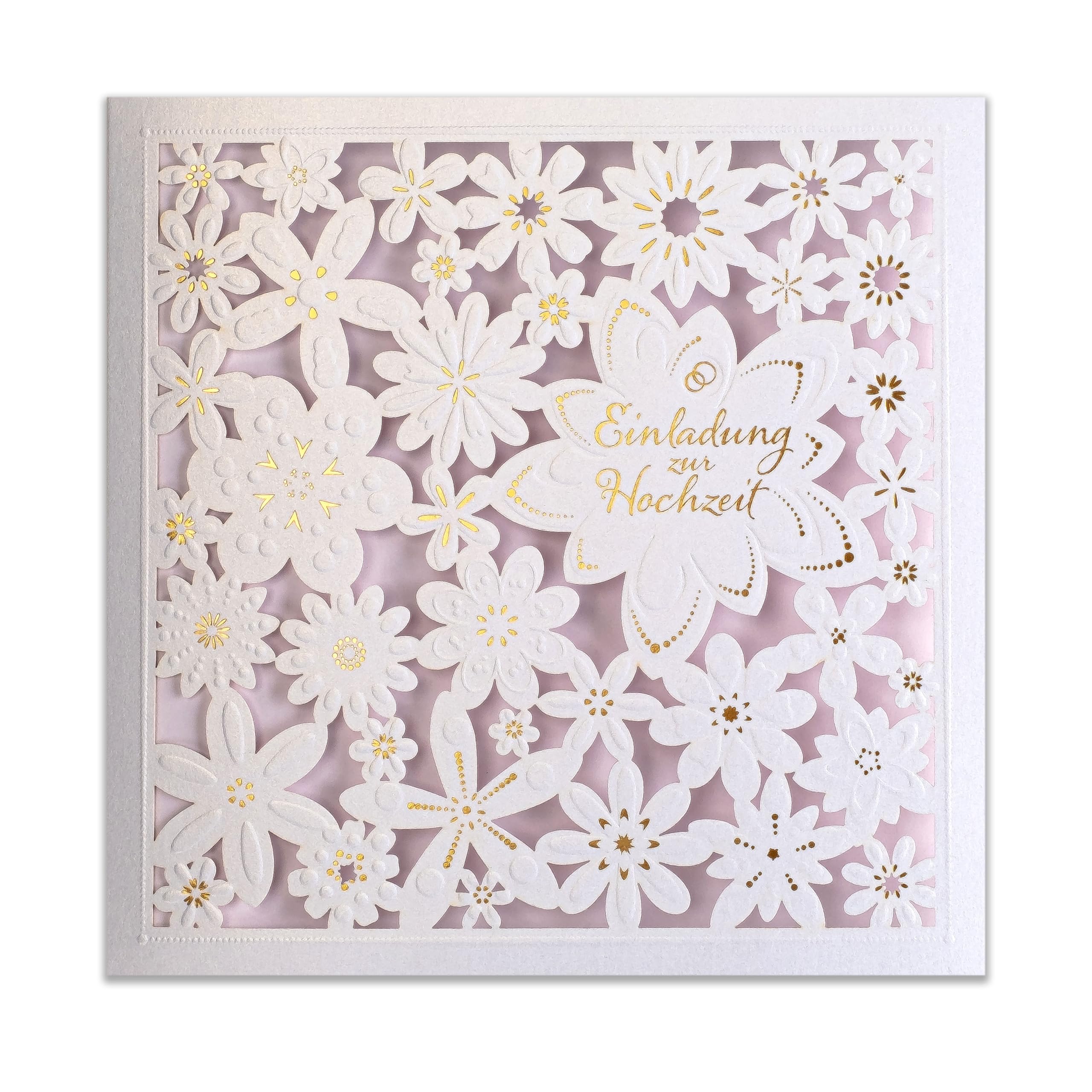 Invitations mariage 135x135mm avec inserts et enveloppes