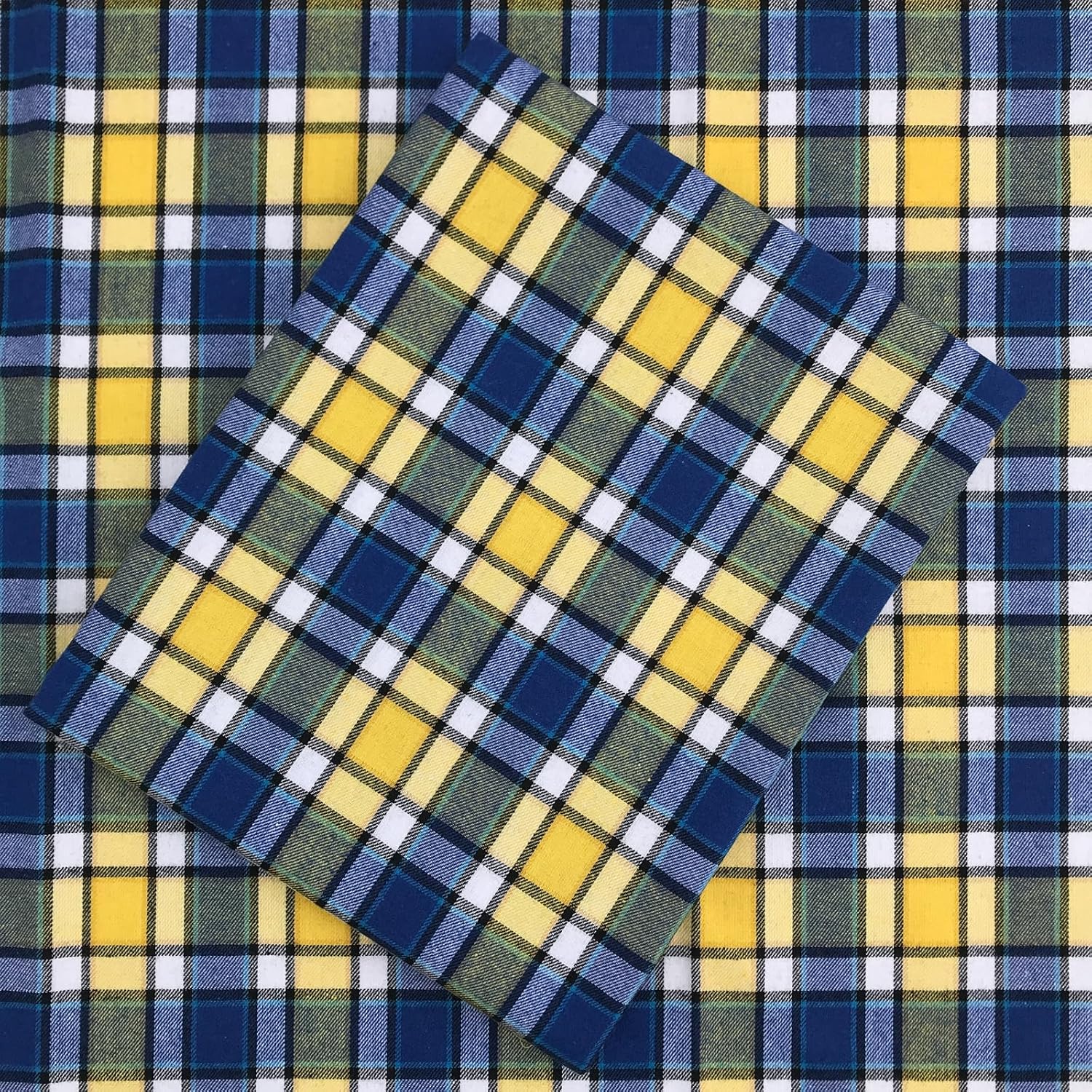 57x108 Inch Green and Black Plaid Fabric Soft Brushed Cotton Blend Tartan for Apparel Curtain Table Cloth Picnic Sheet Christmas Holiday Décor