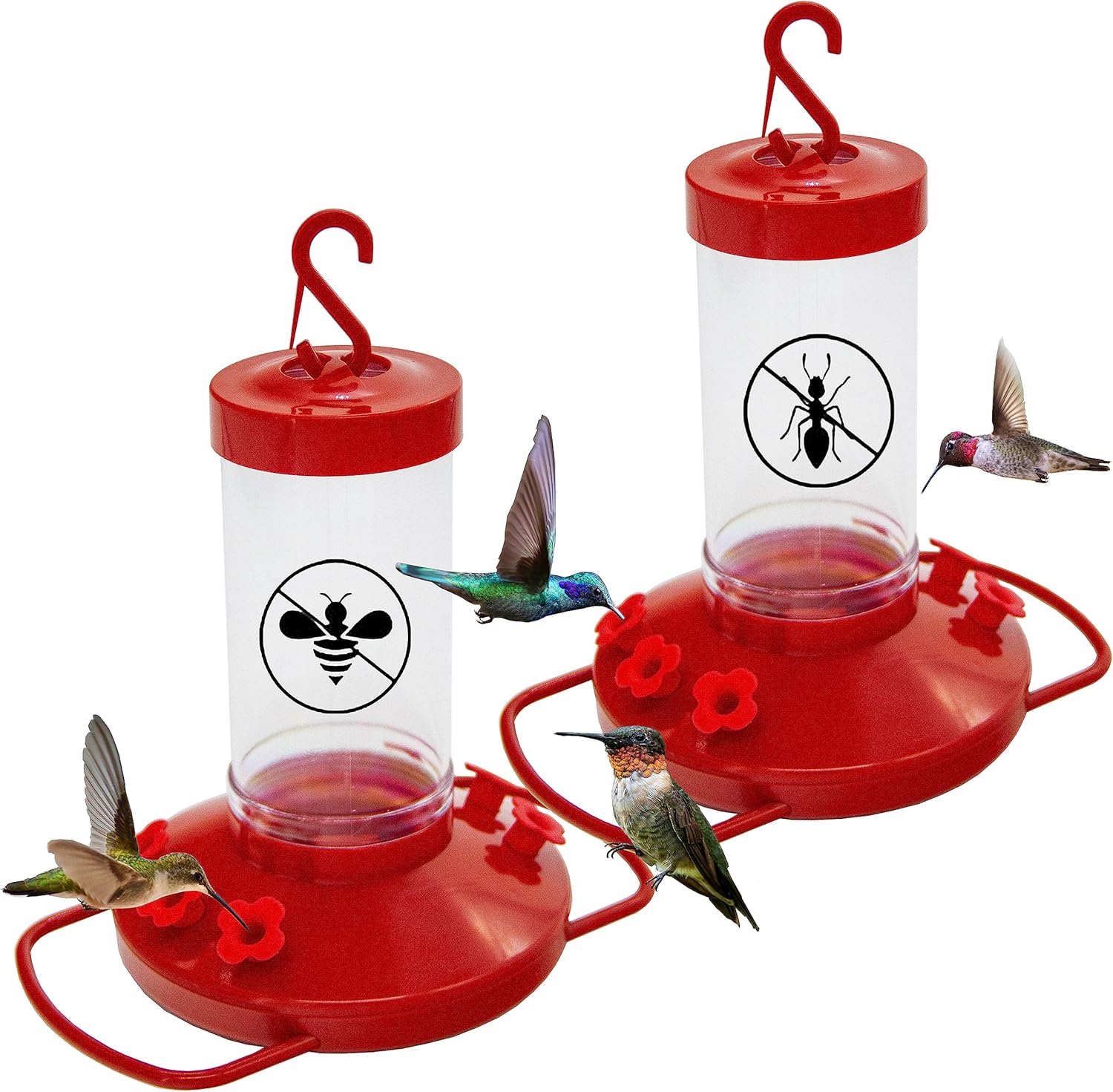 2PCS Hummingbird Feeder for Outdoors Hanging with 6 Ant Moat Flower Ports, Bird Feeder for Outdoors Hanging for Garden Yard,20 oz. Hummingbird Feeders for Outdoors Hanging(2 pcs)
