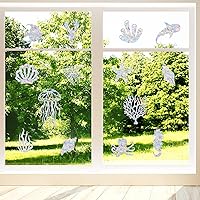 Vista 3 de 18 calcomanías para ventana de océano para ataques de pájaros, se aferran anticolisión para salvar a las aves de colisiones de vidrio, no adhesivas