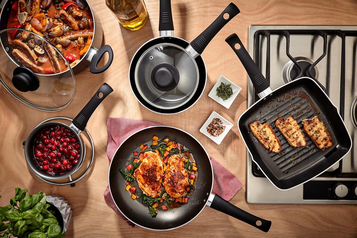 Judge Everyday Non Stick Grill pan, Aluminium Grey