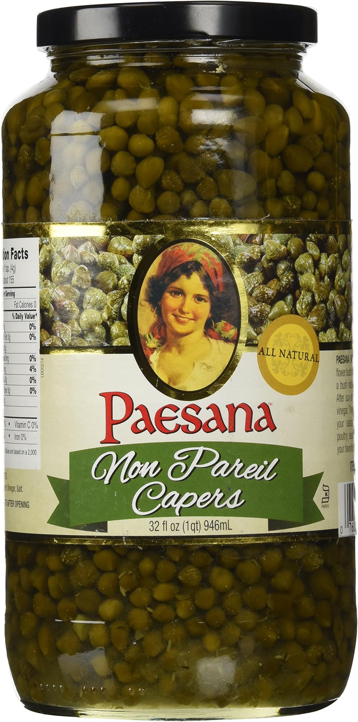 Paesana Non Pareil Capers - 32 oz - Packed in the USA