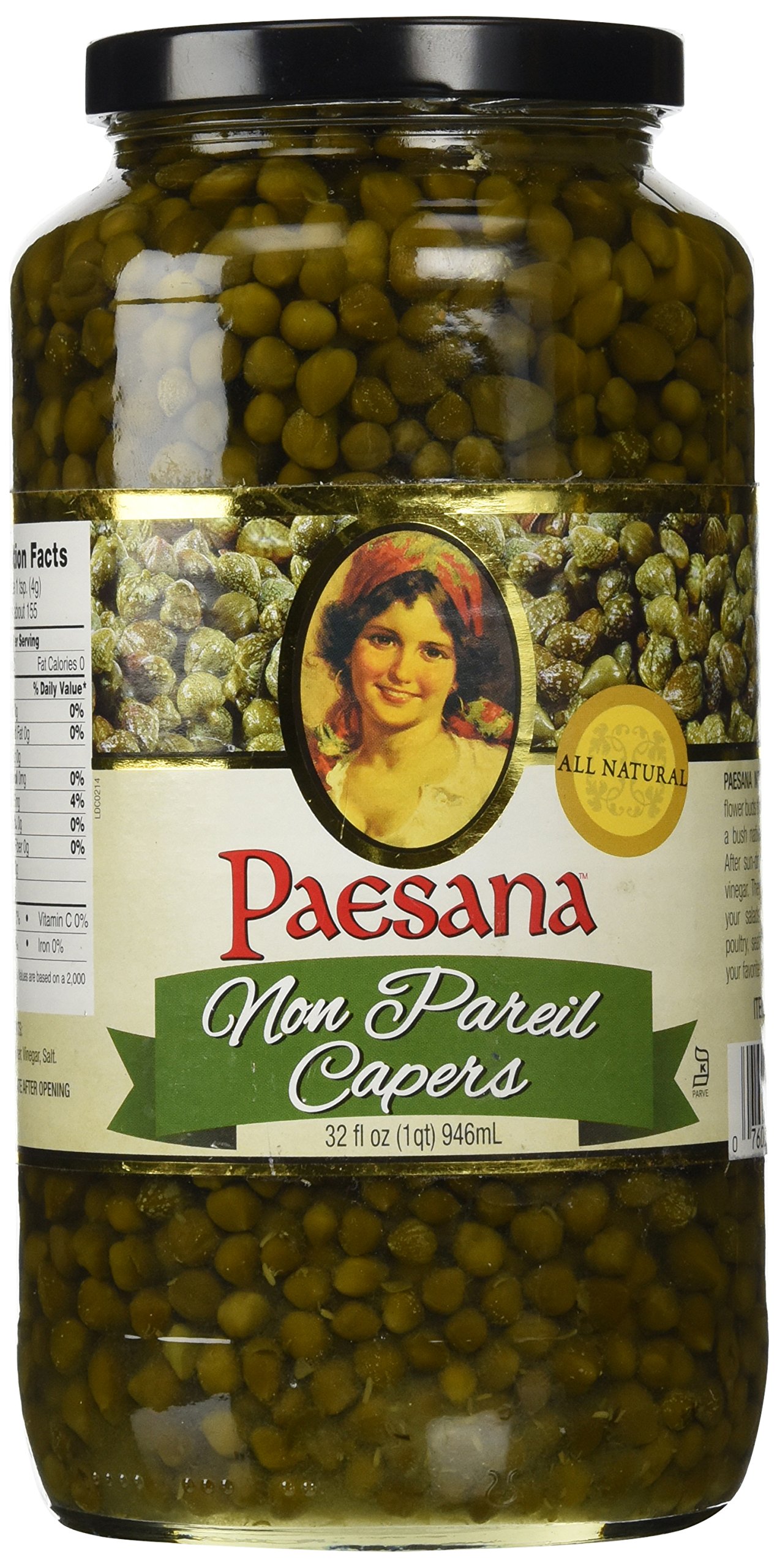 Paesana Non Pareil Capers - 32 oz - Packed in the USA