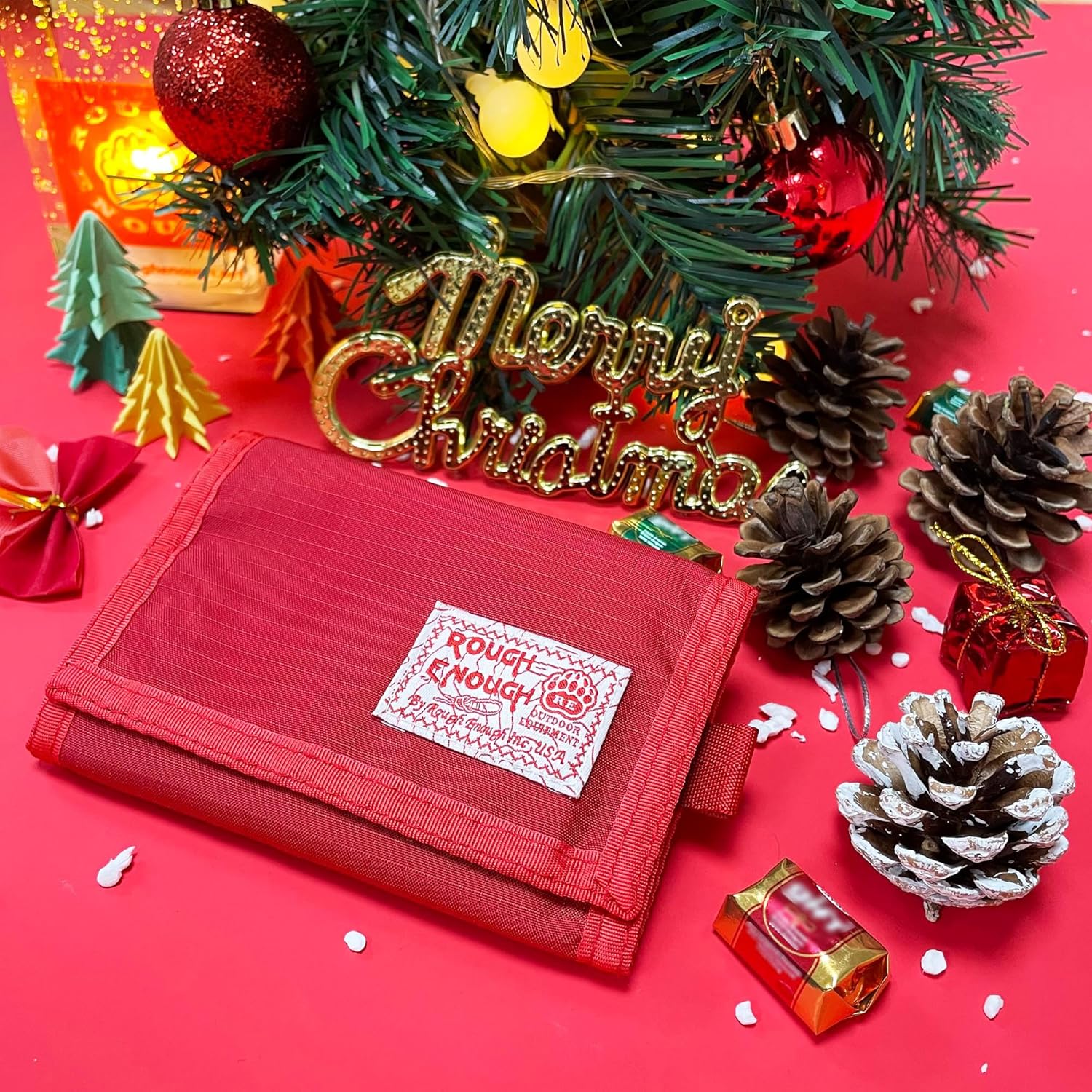 Rough Enough Kids Wallet for Boys Girls Preppy Teen with Neck Lanyard Keychain Cordura Red - Image 8