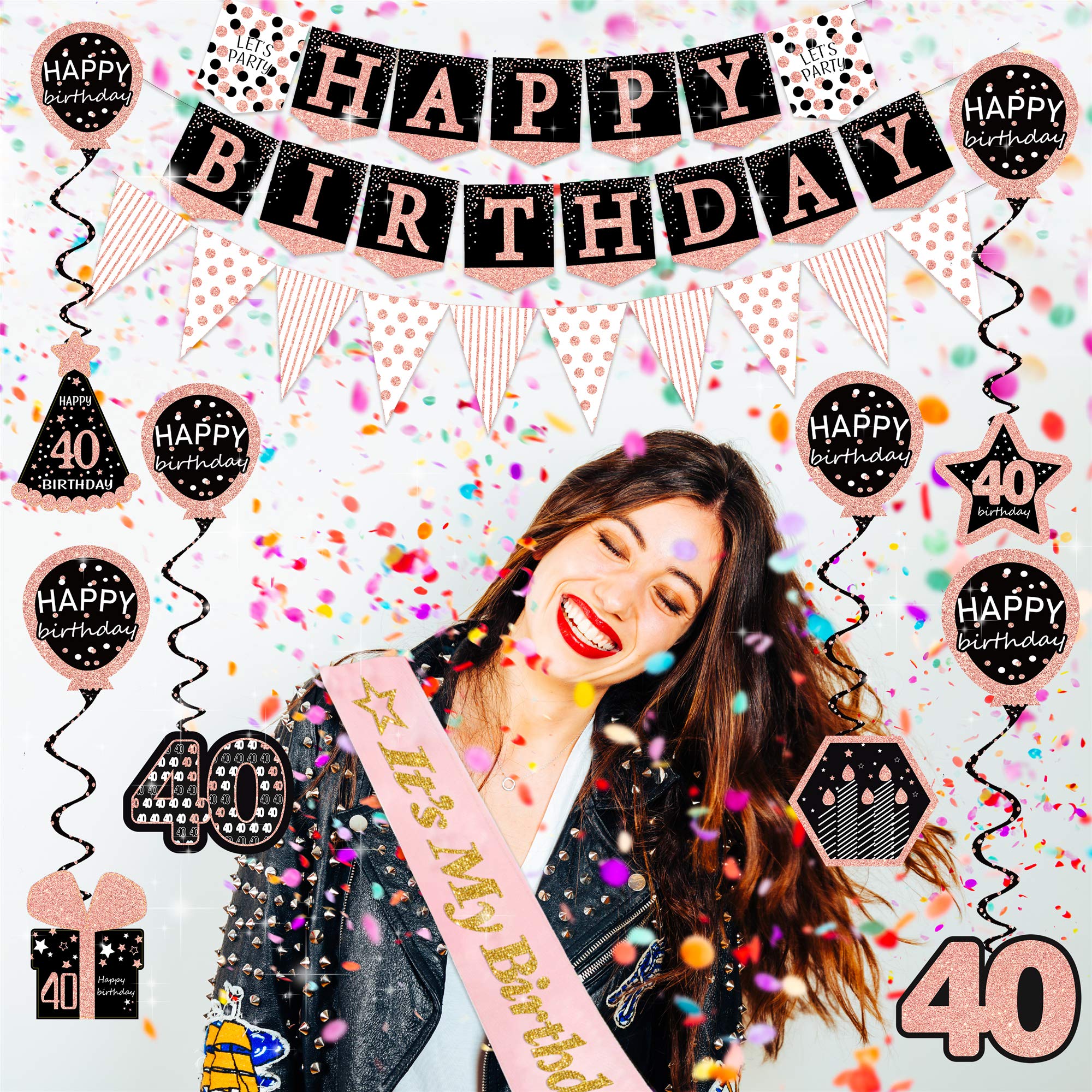 50. Geburtstag Wimpelbanner – 2,74m Lang – Glitzer Rosa & Silber – Perfekt Für Die Große Jubiläumsparty