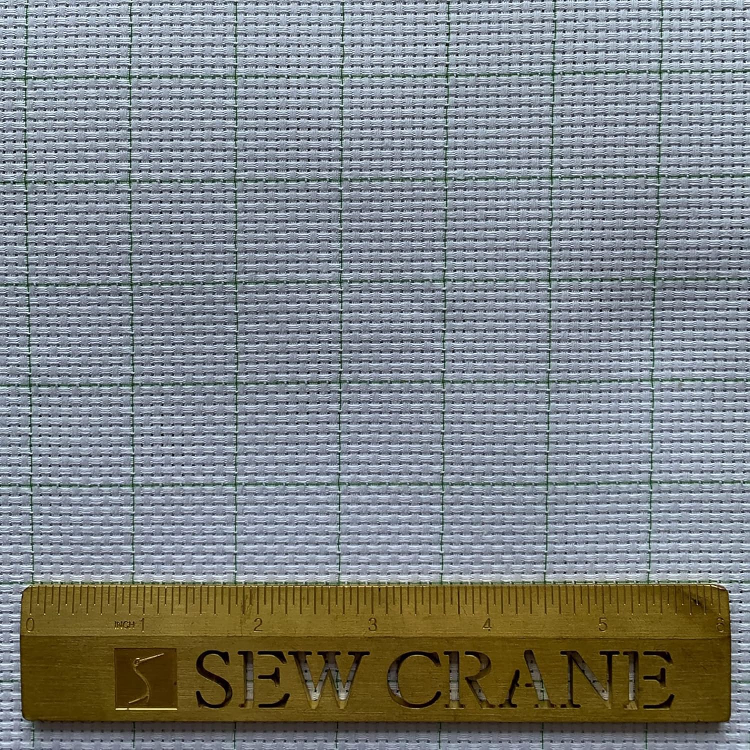 11CT Easy Count Thread Grid Aida Cloth Embroidery Cross Stitch Fabric, Green Grid, W59 x L39