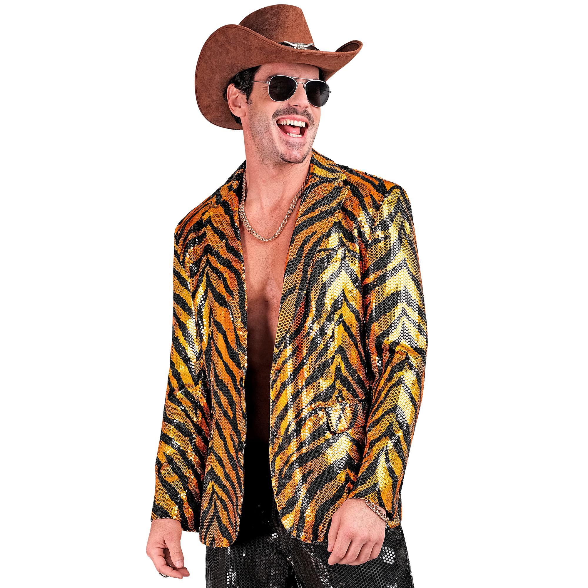 W WIDMANN MILANO Party Fashion - Giacca da uomo con paillettes, blazer disco anni '70, giacca da completo per festival e carnevale