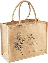 Générique Personalised Jute Bag – "Grandma formidable…" – Grandmother's Day, Birthday or Christmas Gift – Reusable Shopping Bag 43 x 33 cm – Personalised with Names –