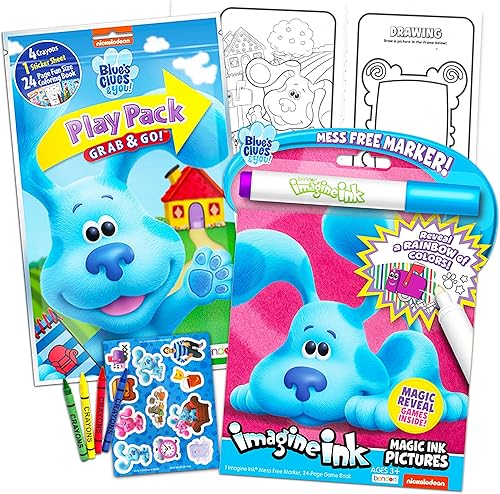 Nickelodeon Universe Blue's Clues - Juego de libros para colorear ~ Libro de tinta con bolígrafo mágico, paquete de juego con libro de actividades