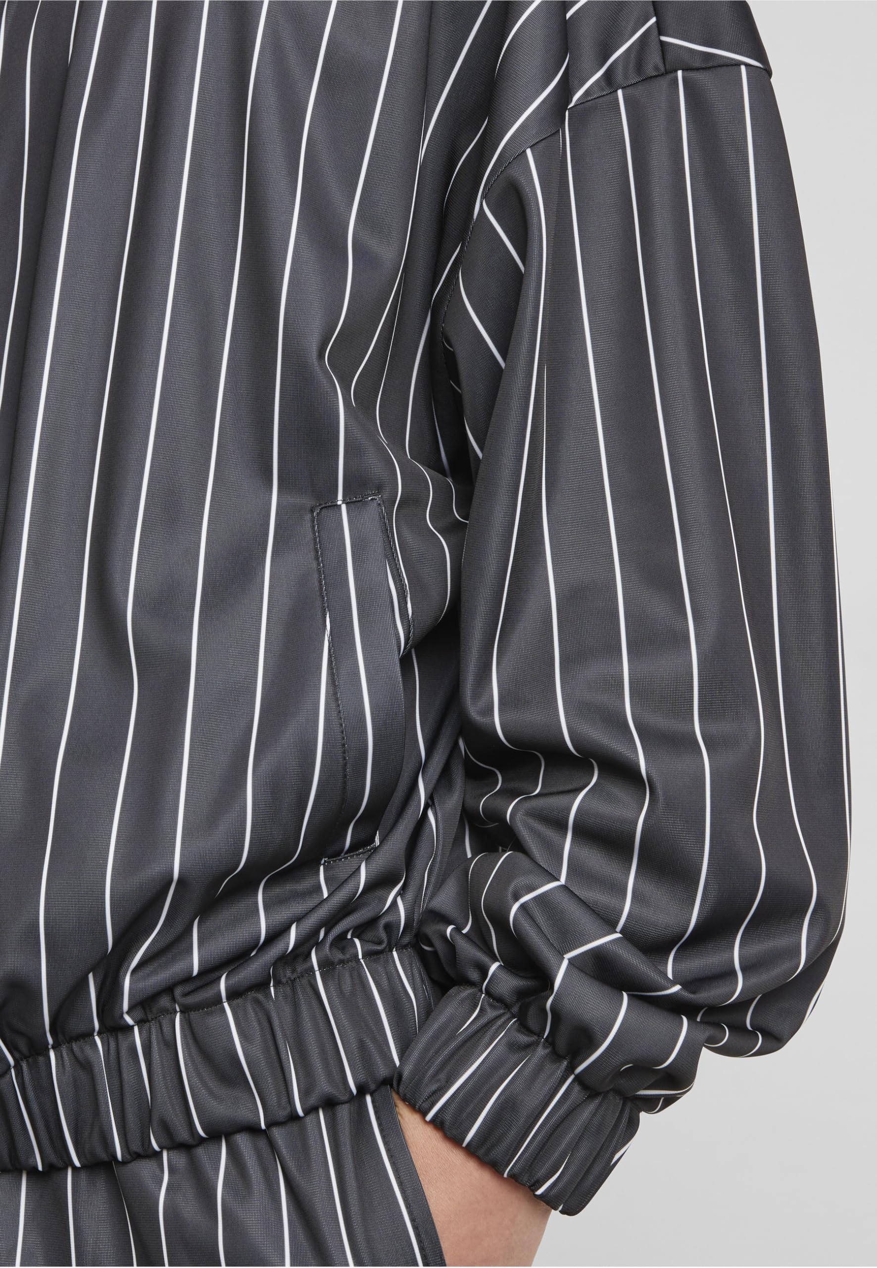 Urban Classics Męska kurtka sportowa Pinstripe Trackjacket, męska kurtka treningowa z zamkiem błyskawicznym, rozmiary S-5XL, czarny/biały, M