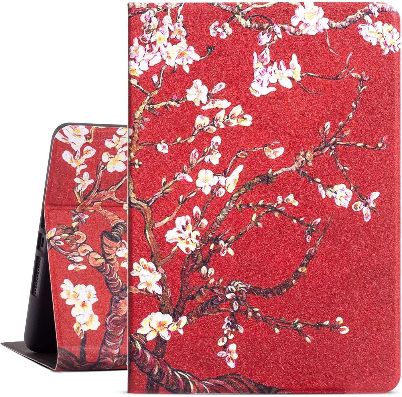 iPad 10.2 Case for iPad 9th/8th/7th Generation (2021/2020/2019), iPad Case 9th Generation, 10.2 Inch iPad Case with Adjustable Multi Angles Stand, Auto Wake/Sleep, Apricot Flowers