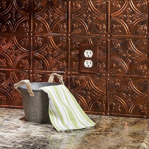 Miniatura 21 de FASÄDE Panel decorativo para salpicaduras de vinilo con estilo tradicional y patrón 1 en ónix cepillado (muestra de 6 x 6 pulgadas)