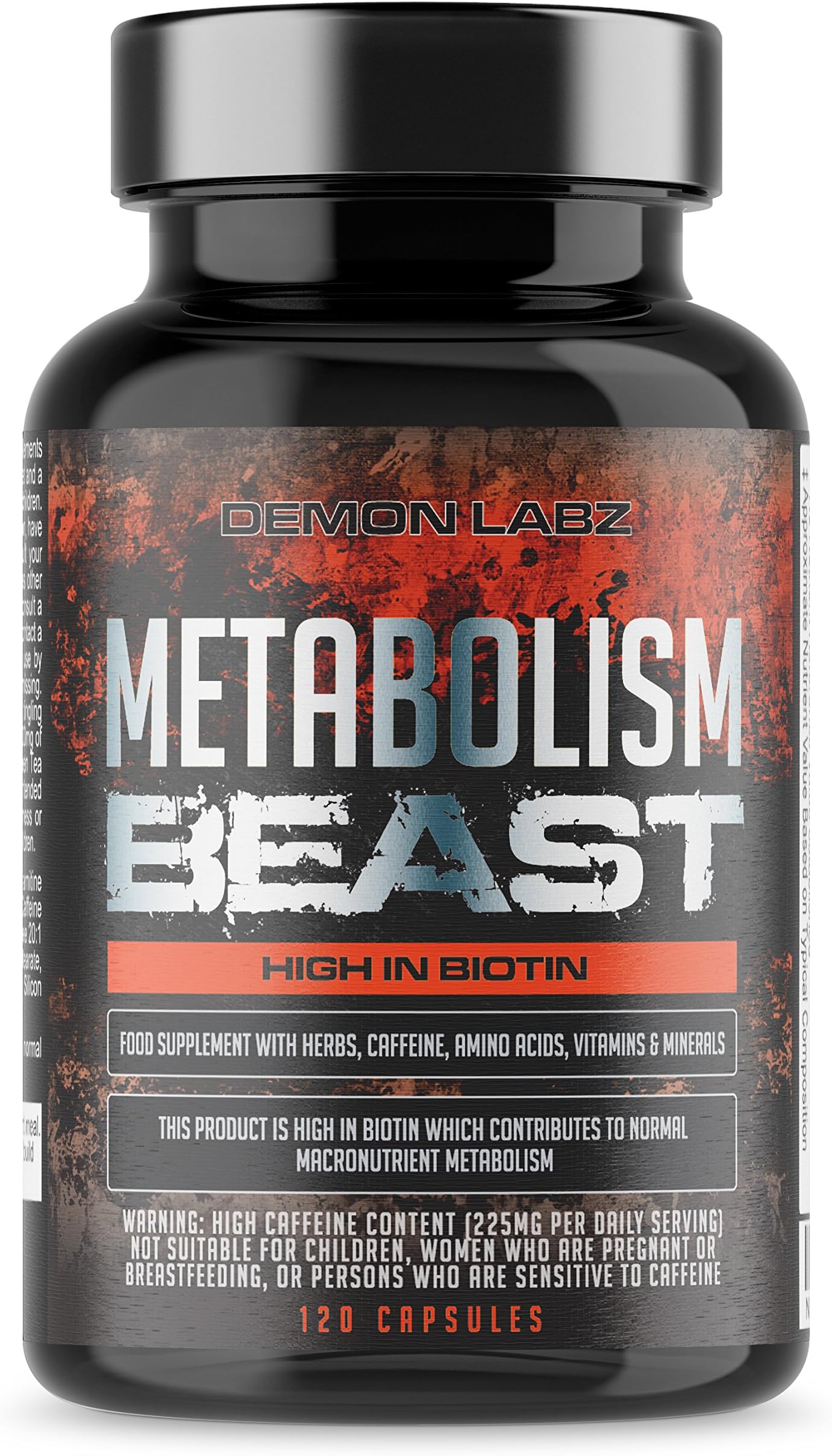 Metabolism Beast | Hardcore Fat Burner Supplement with Biotin which contributes to Normal macronutrient Metabolism | 60 Servings