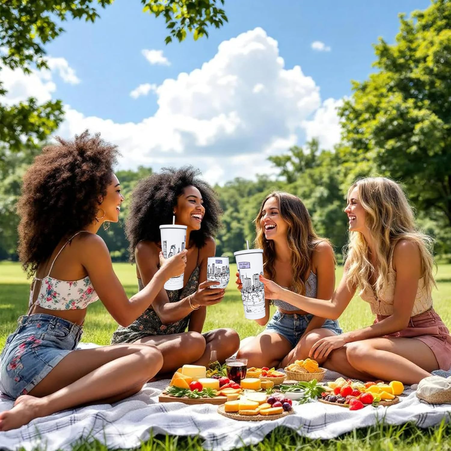 Cities Around the World 25 Oz Tumbler Series- Designed in the USA- Vacuum Insulated Tumbler with Lids Straw - Stainless Steel Coffee Water Travel Mug, Cup for Hot Cold Drink (Miami) - Image 3