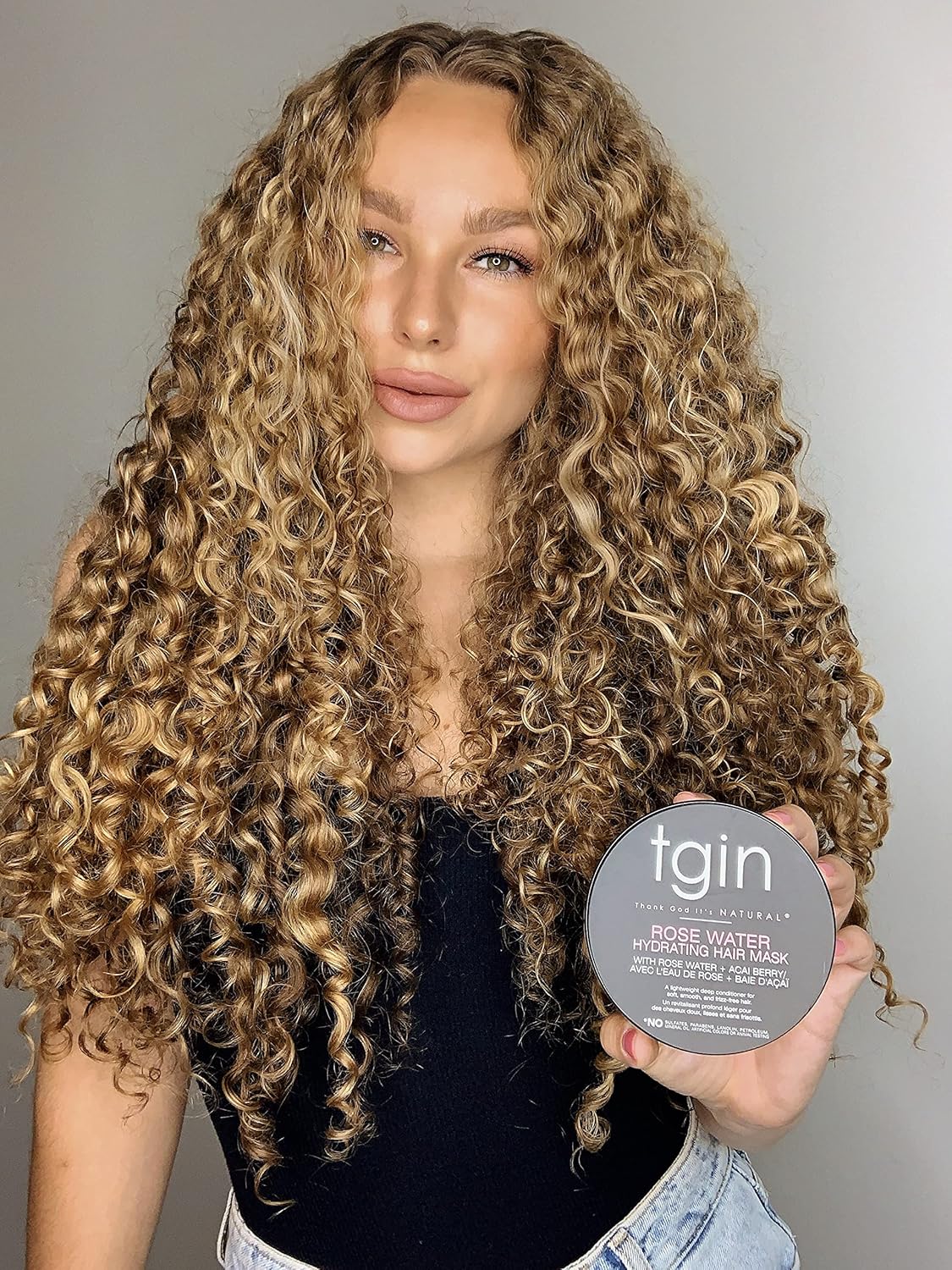 tgin Rose Water Hydrating Hair Mask for Natural hair Curls Waves