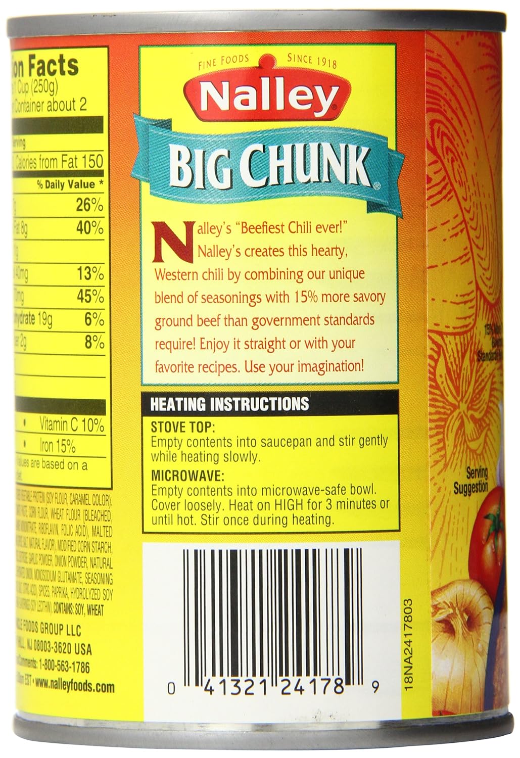 Nalley Chili Con Carne, No Beans, 14 Ounce (Pack of 12)