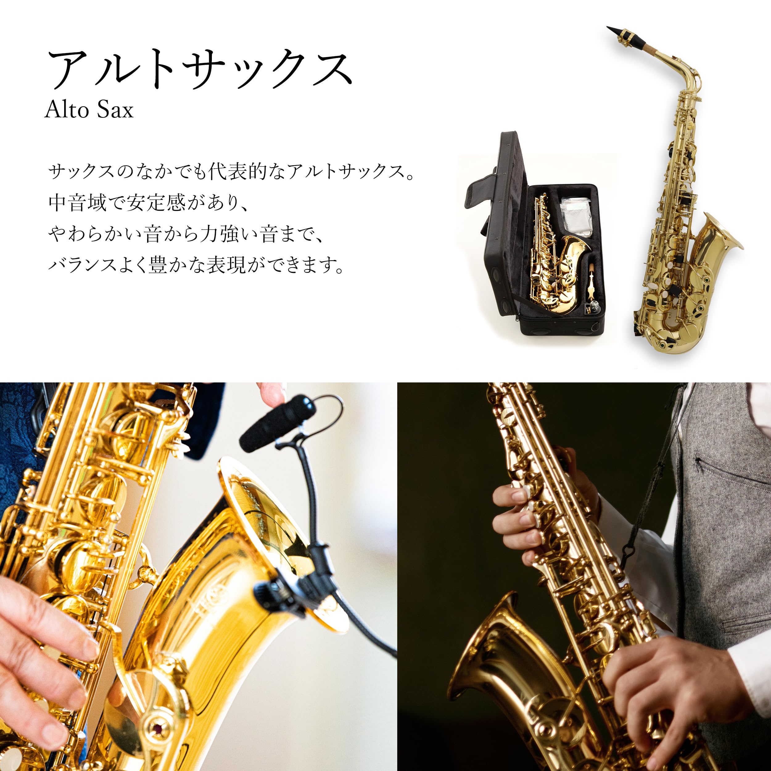 Amazon.co.jp: アルトサックスセット 本体 初心者向け 管体 管楽器