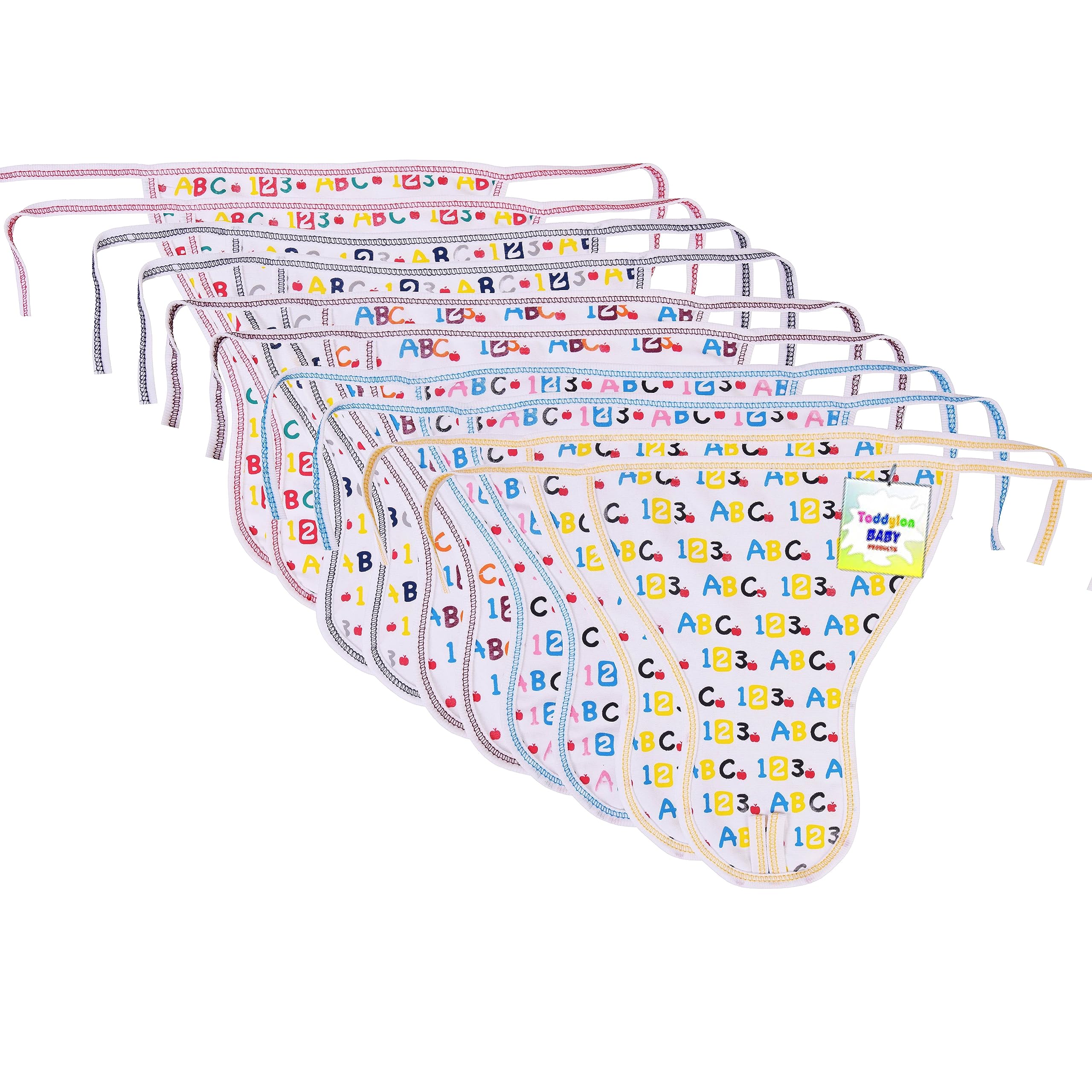 Toddylon Baby Products New Born Baby Clothes | Cloth Diapers | Langots | Nappies | Cotton | Reusable | Washable | Nappy (0-6 Months, Pack of 10)