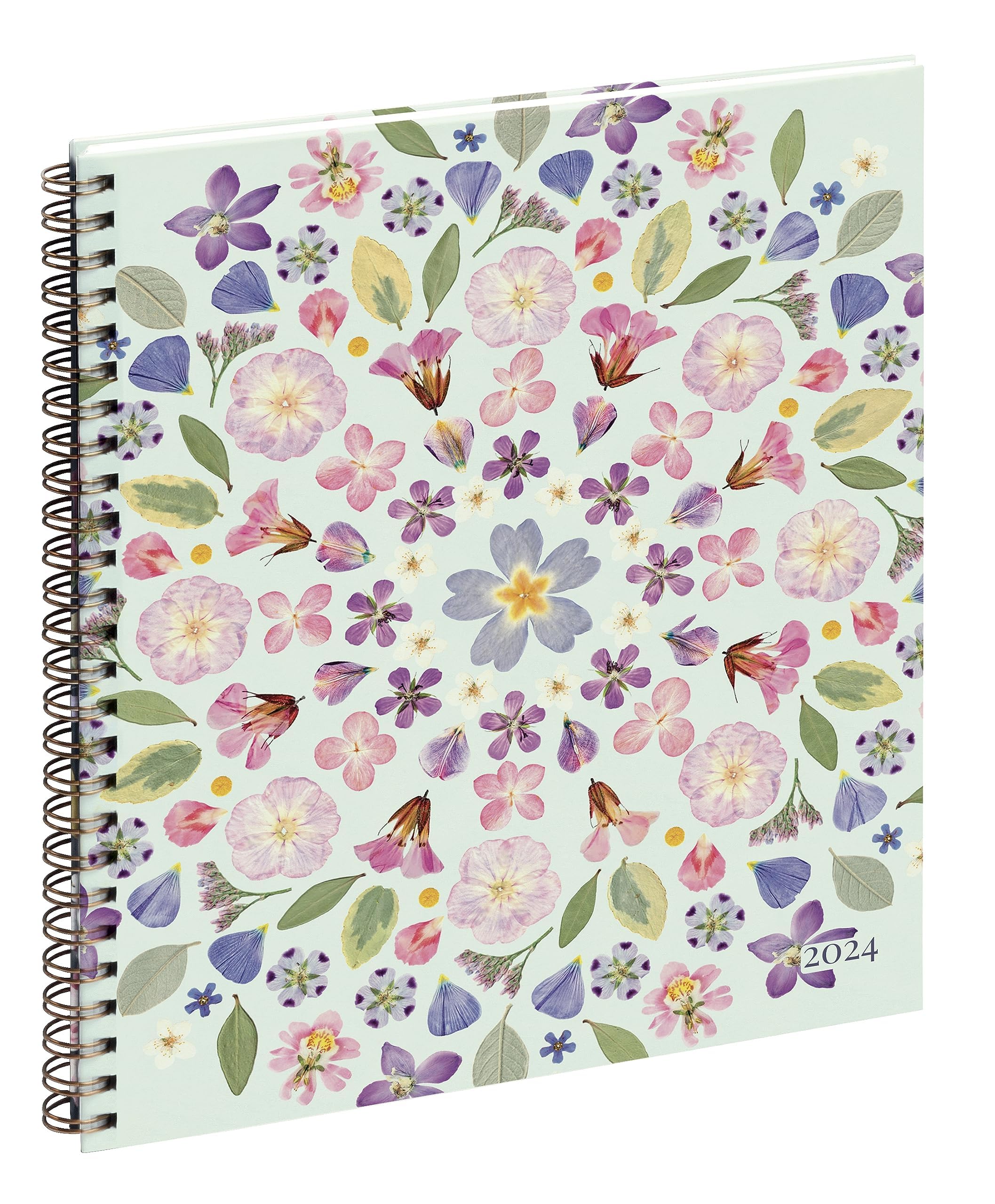 Exacompta - 2208023E - Eurotime 22S Spiral Spiral Weekly Desk Diary Chemin des Marettes Recycled - 18.5 x 22.5 cm - January to December 2024 - Green