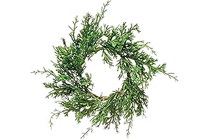 4-1/2" Round Faux Juniper Wreath Wall Decor