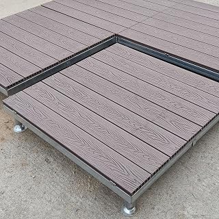 Weather-Resistant Elevated Floor, Modular Outdoor Platform, Durable Wood-Plastic Composite Patio Deck Kits, Easy DIY Install, Indoor/Outdoor(Rosewood)