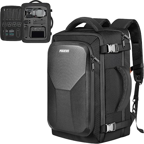 PEKREWS Mavic 3 Pro Case, Mavic 3 Case, Expandable Carry On Drone Bag for DJI RC/Pro/N1 Controller, Travel Large Capacity RC Pro Backpack Fits 17.3 Inch Laptop and DJI Fly More Combo Accessories