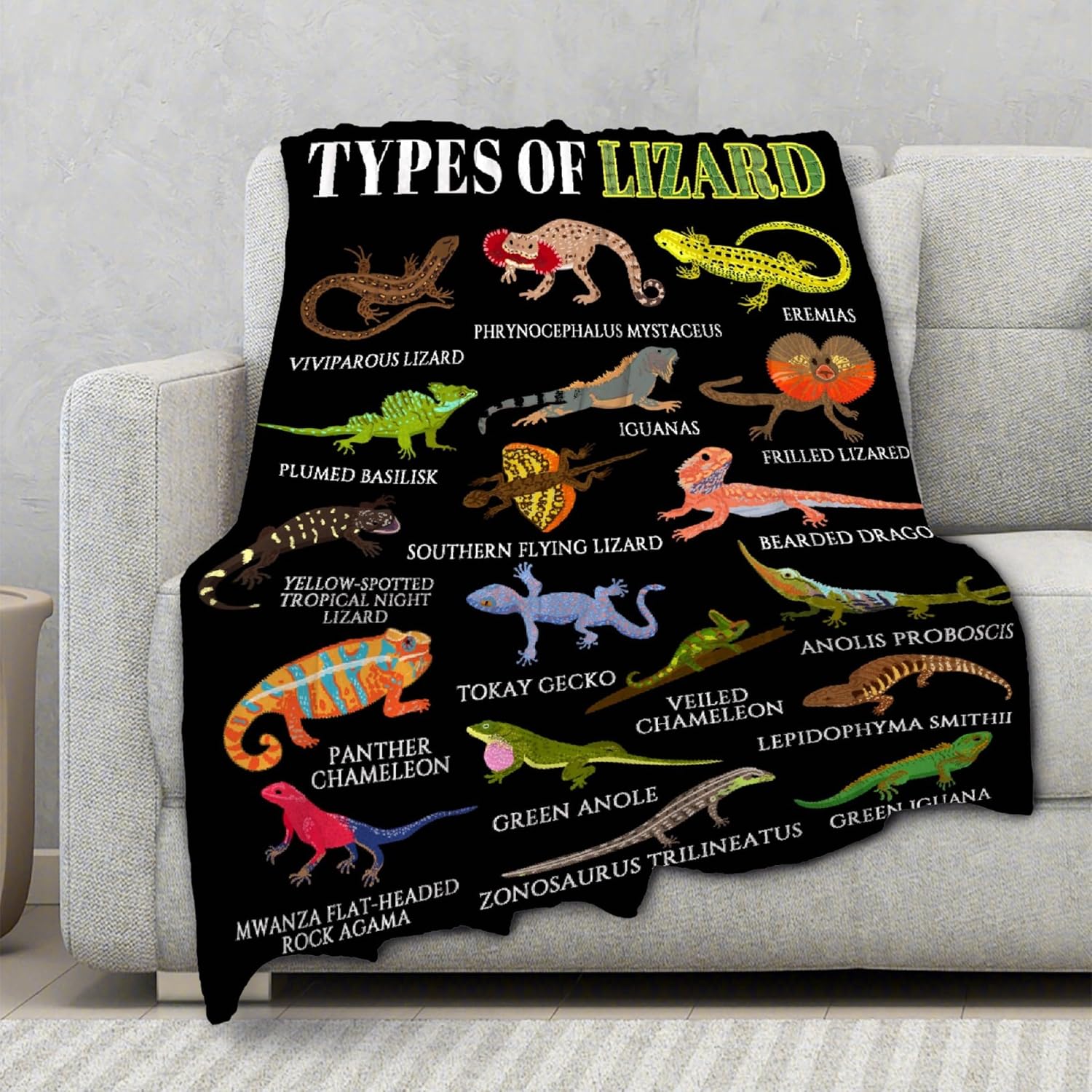 Lizard Blanket Gifts for Boys Girls, Super Soft Warm Lightweight Lizard Throw Blanket for Sofa Travel Camping 40x50 Inch for Kid - Image 2