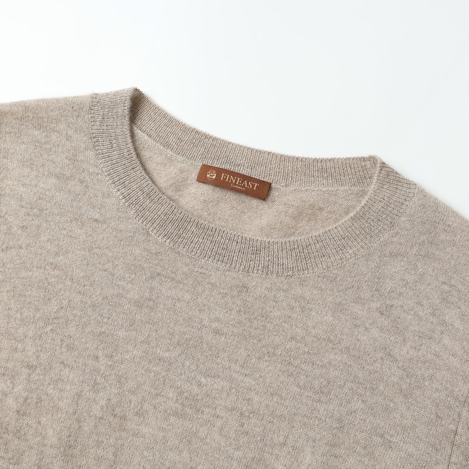 FINEAST Women’s 100% Pure Cashmere Crew Neck Pullover Sweaters Undyed Natural Knit Lightweight Soft Timeless Essential