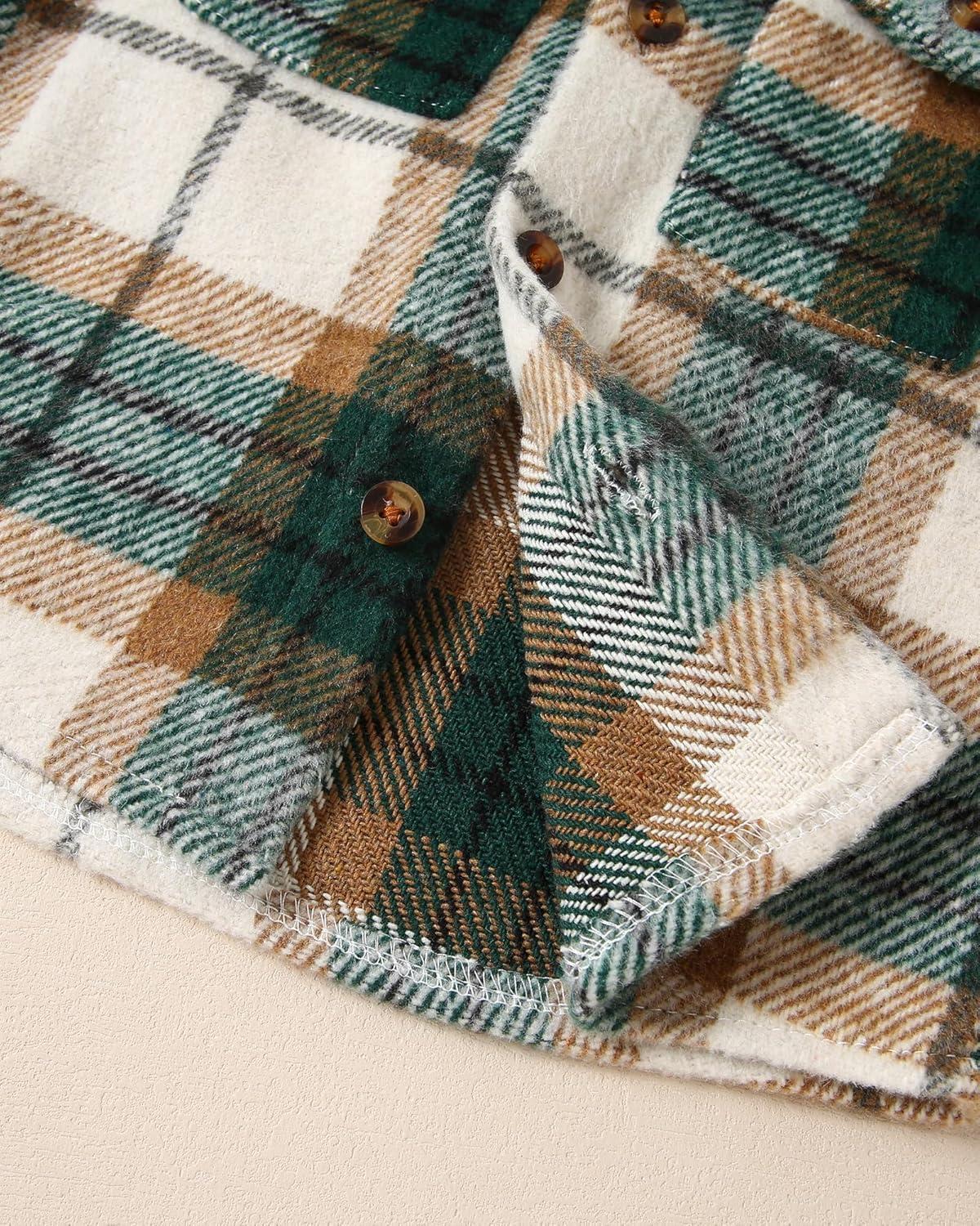 WESIDOM Toddler Boy Clothes Long Sleeve Collar Plaid Shirts Jacket Ribbed Jeans Pants Sets 1-6T Boys Fall Outfits - Image 4