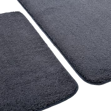 2'li Peluş Banyo Paspası Takımı – Yumuşak Kaymaz Tabanlı Klozet Takımı 60x50-60x100 Koyu Gri