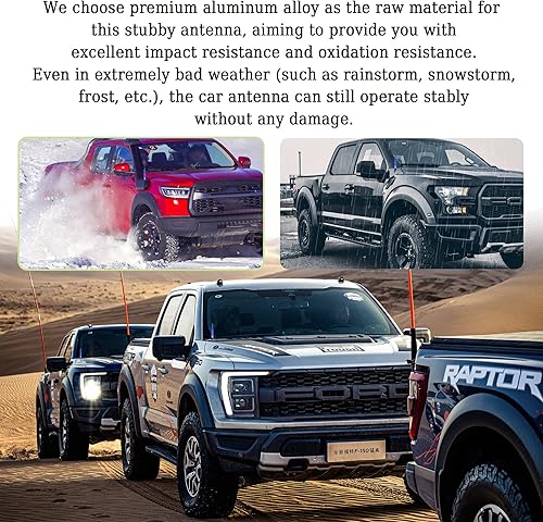 Miniatura 3 de Antena de bala para coche, accesorios de decoración exterior de camión, antena de reemplazo para vehículos compatible con Ford F150, RAM 1500,