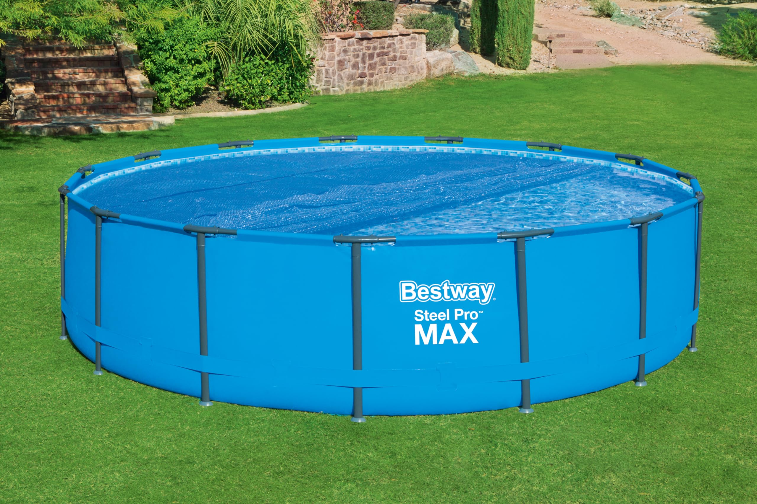 BESTWAY Cobertor Solar Redondo Ø462 cm para Piscinas Redondas de Ø457 cm Azul