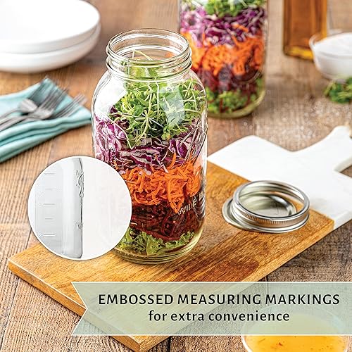 Miniatura 5 de kitchentoolz Tarros de masa madre de boca ancha de medio galón – Tarros de vidrio de 64 onzas con tapas herméticas – Perfecto para fermentar,