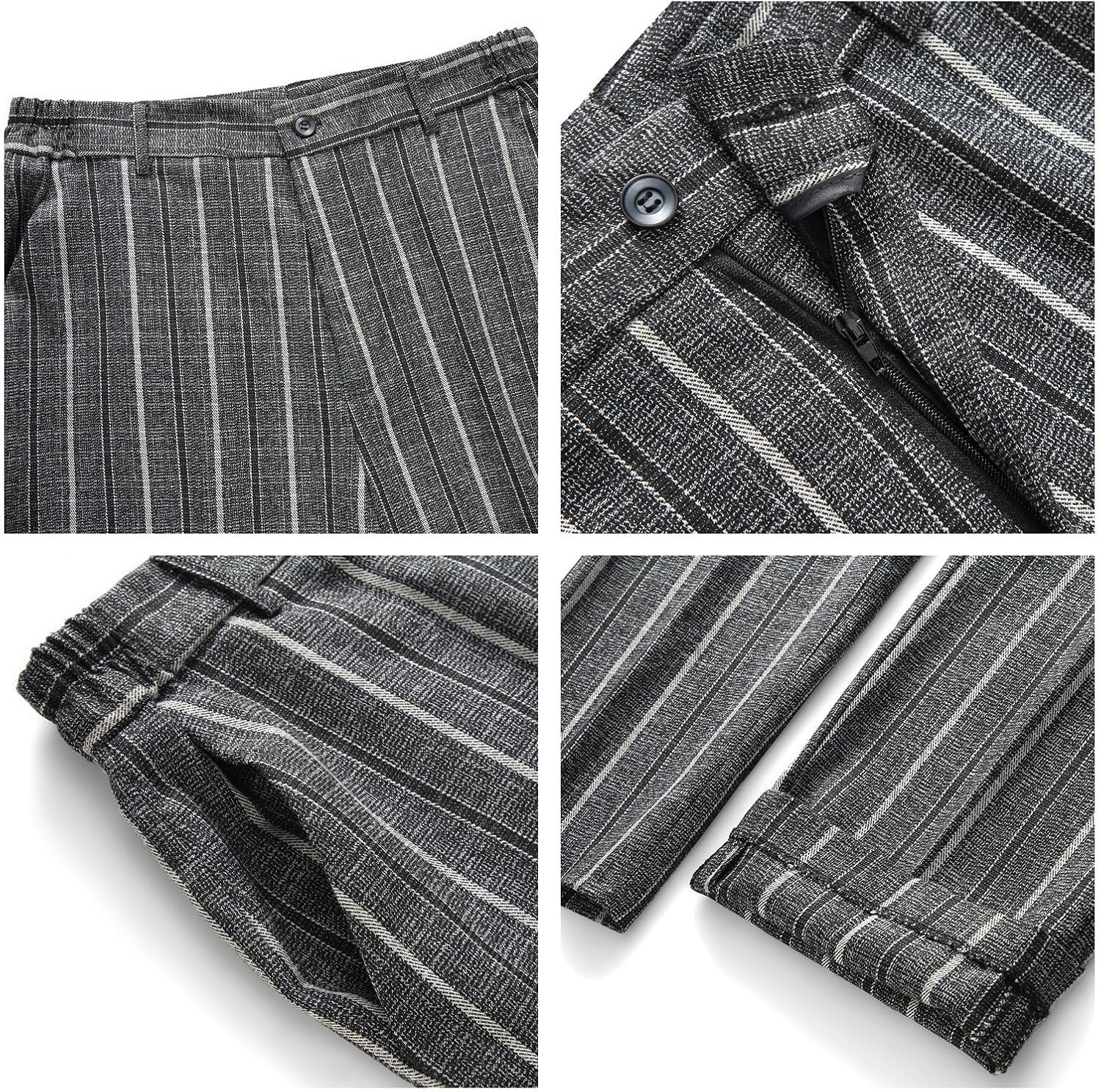 Womens 2 Piece Plaid Suits Set Business Office One Button Blazer Jacket Casual Long Sleeve Pant Suit Set