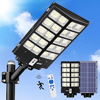 JAYNLT Y-5200W 520000LM Solar Street Lights Outdoor 6500K - Motion Sensor Dusk to Dawn IP67 Waterproof for Parking Lot Yard Garage