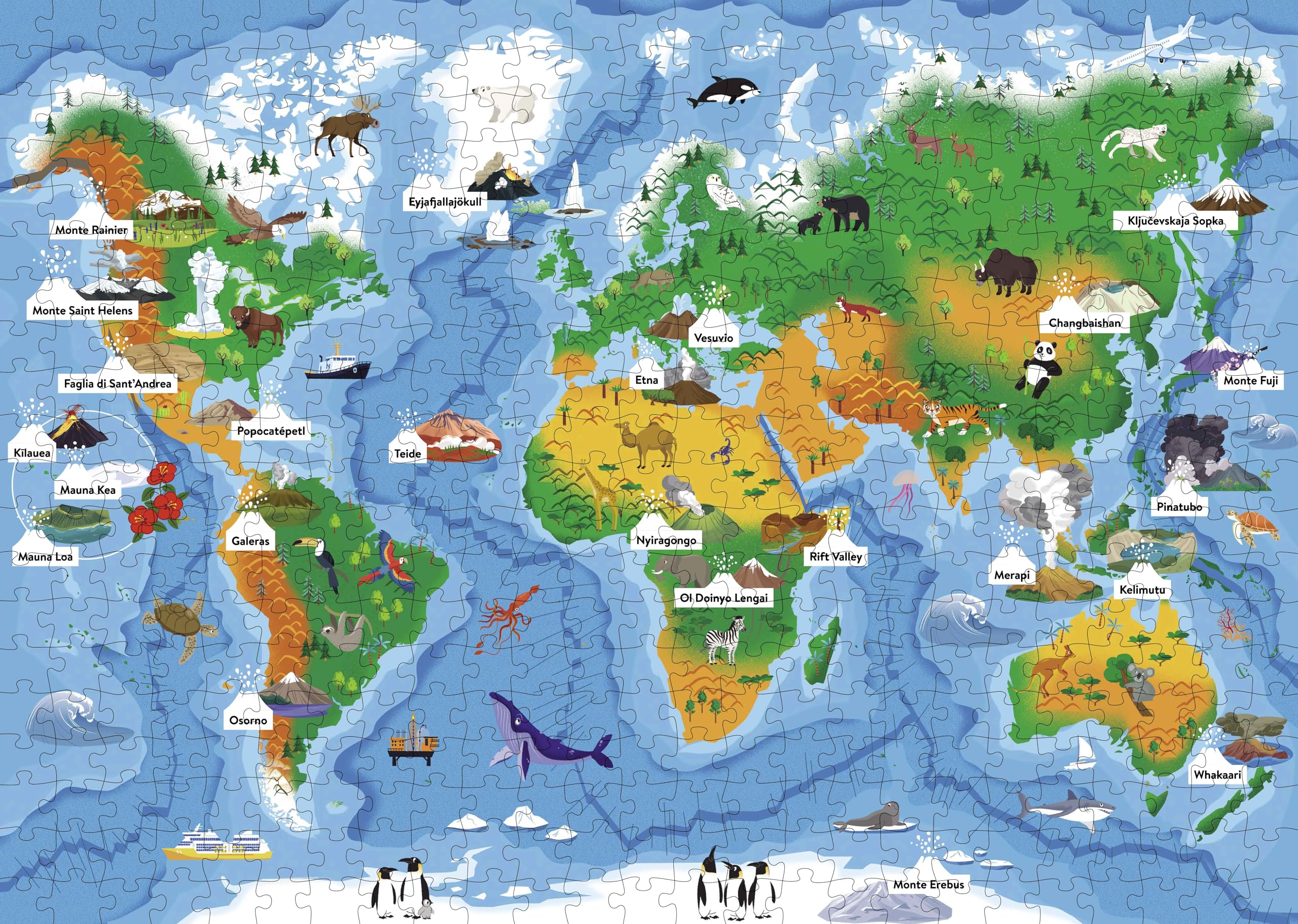 Il mega atlante dei vulcani. Ediz. a colori. Con 40 carte domanda-risposta. Con 20 formine. Con puzzle
