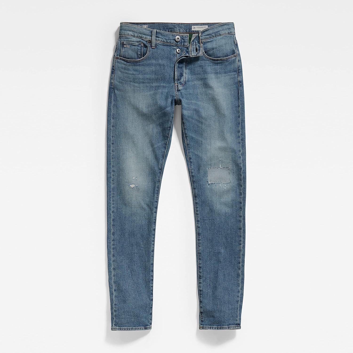 G-Star RAW 3301 Slim Fit Jeans Met Strech • Indigo • De Bijenkorf