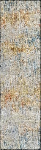 Addison Rugs Accord AAC31 - Alfombra dorada lavable de 2 pies 3 pulgadas x 7 pies 6 pulgadas, fácil de limpiar, lavable a máquina, no se desprende,