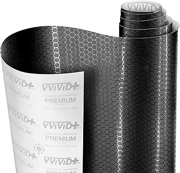 VViViD+ Honeycomb Matte Black Medium Pattern Car Wrap Vinyl 1.5ft x 5ft