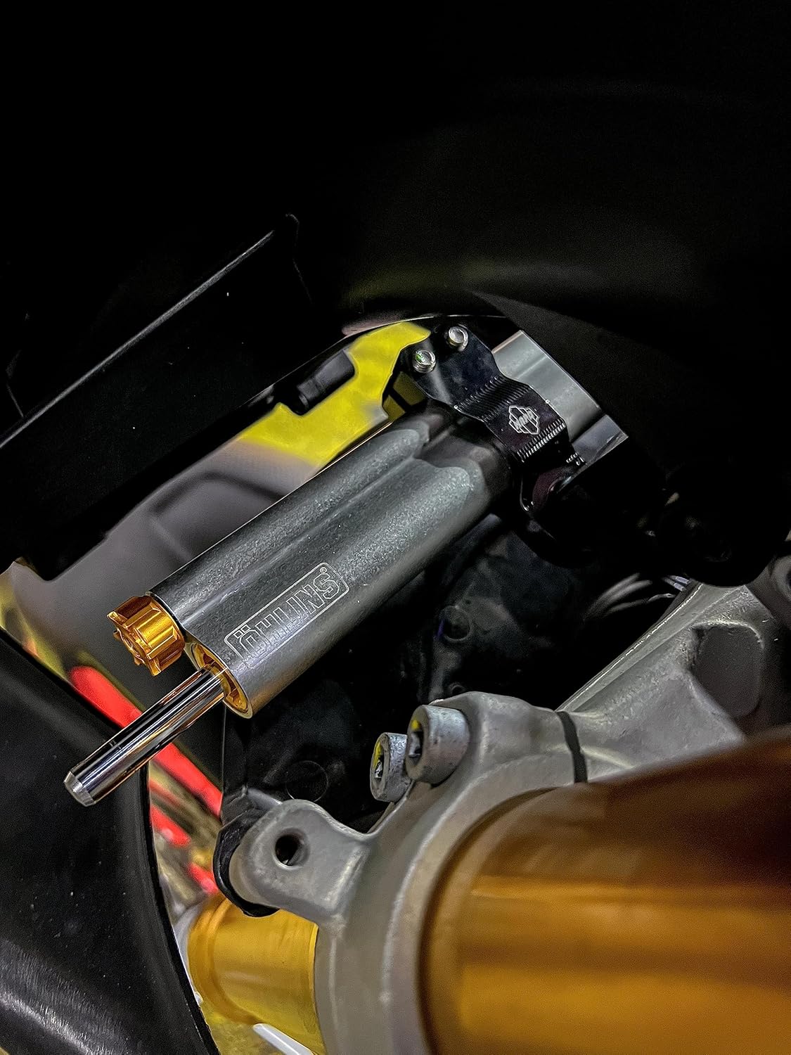 Motorcycle CNC Stabilizer Damper Complete Steering Mounting Bracket For Aprilia RS660/Tuono 660 2021-2022-2023 (Black)