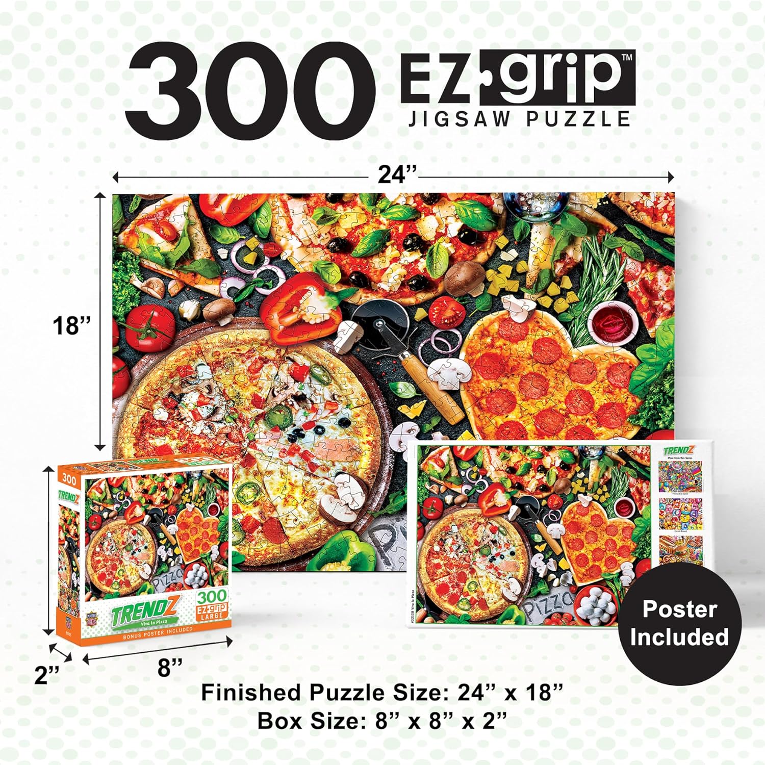 Masterpieces 300 Piece EZ Grip Jigsaw Puzzle - Viva la Pizza - 18"x24"