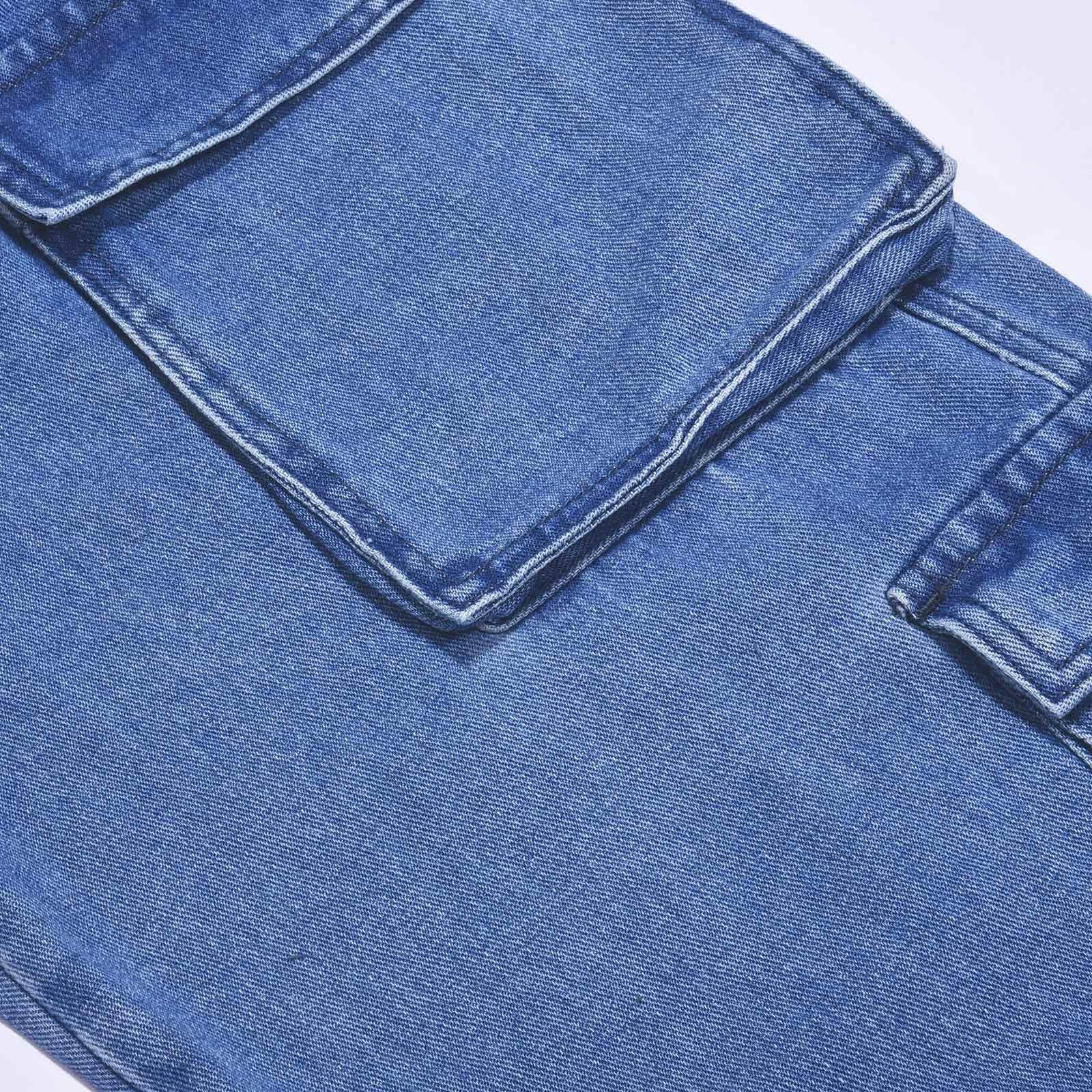 Générique 2026 Jean Salopette Droite Haute Style zippé pour Femme Denim Coupe ajustée Confortable élégant