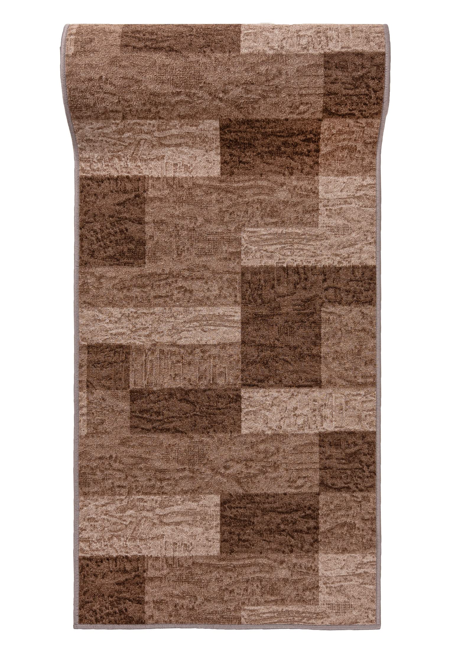 Mazovia Alfombra de Pasillo Larga - Alfombra Antideslizante Geometría Moderno - Pelo Corto - Alfombras de Pasillo por Metros - Alfombras para Pasillos Largos - Beige - 80 x 100 cm