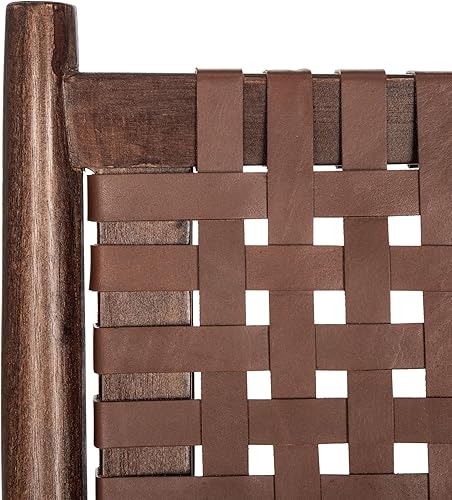 Miniatura 8 de Safavieh Home Soleil Silla decorativa tejida de cuero natural y blanco