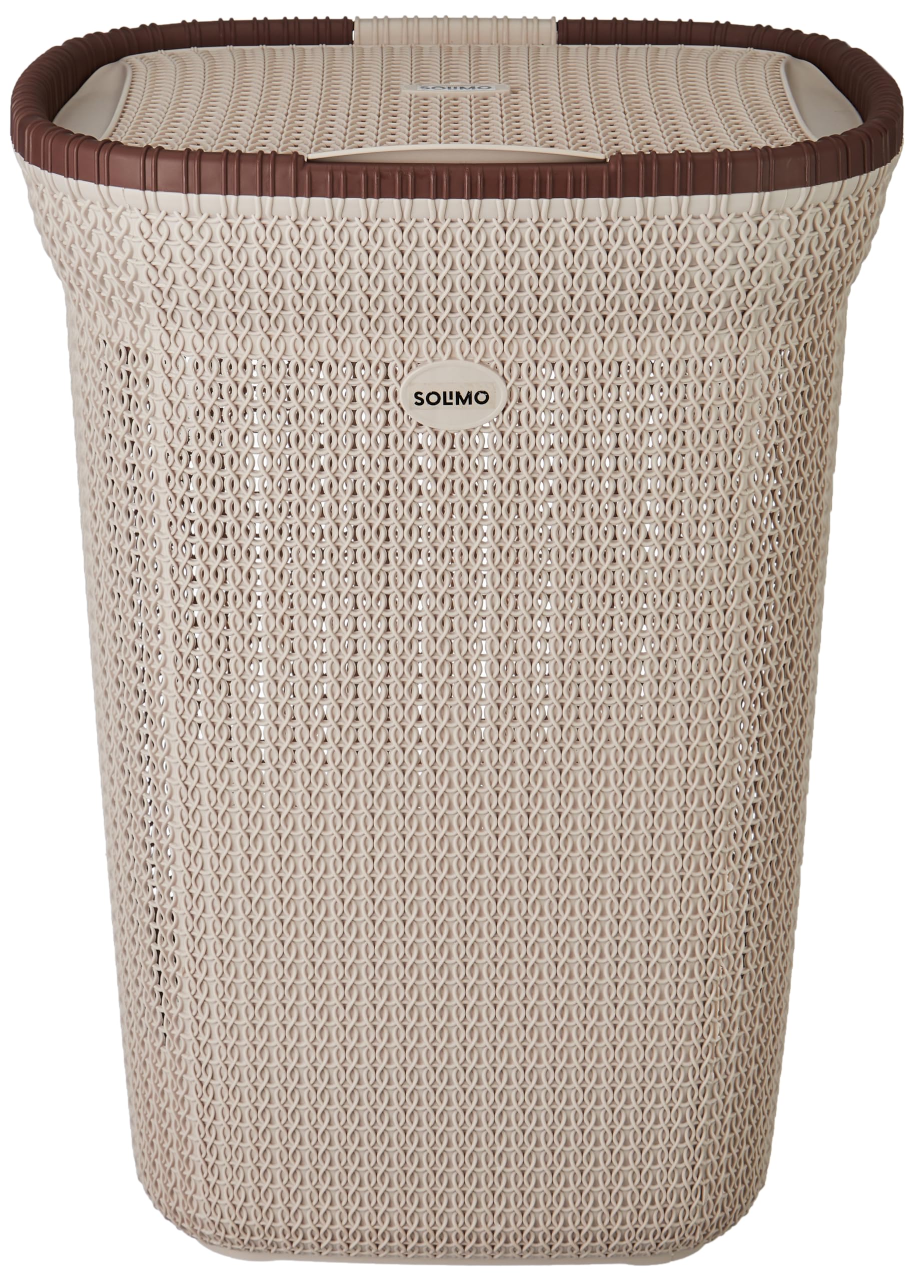 Amazon Brand - Solimo Knit Laundry Basket - Big - 55 Litres - 44 Cm X 35 Cm X 61 Cm | Royal Light Brown - Polypropylene 4