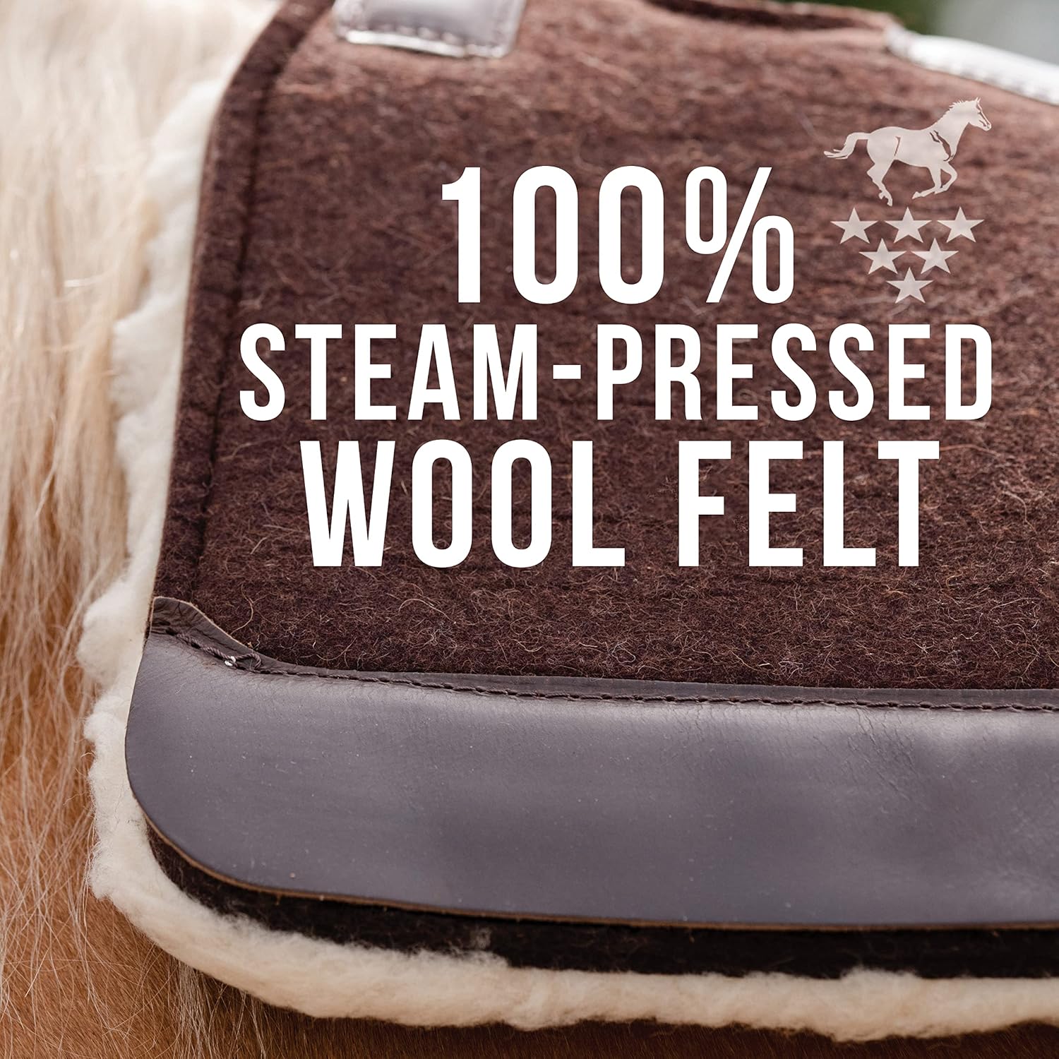 Professional's Choice 100% Steam-Pressed Saddle Pad | Wither Relief and Helps to Protect Against Pressure Points | Soft Fleece Bottom | 31" x 32" | 1 1/4" Felt | Chocolate