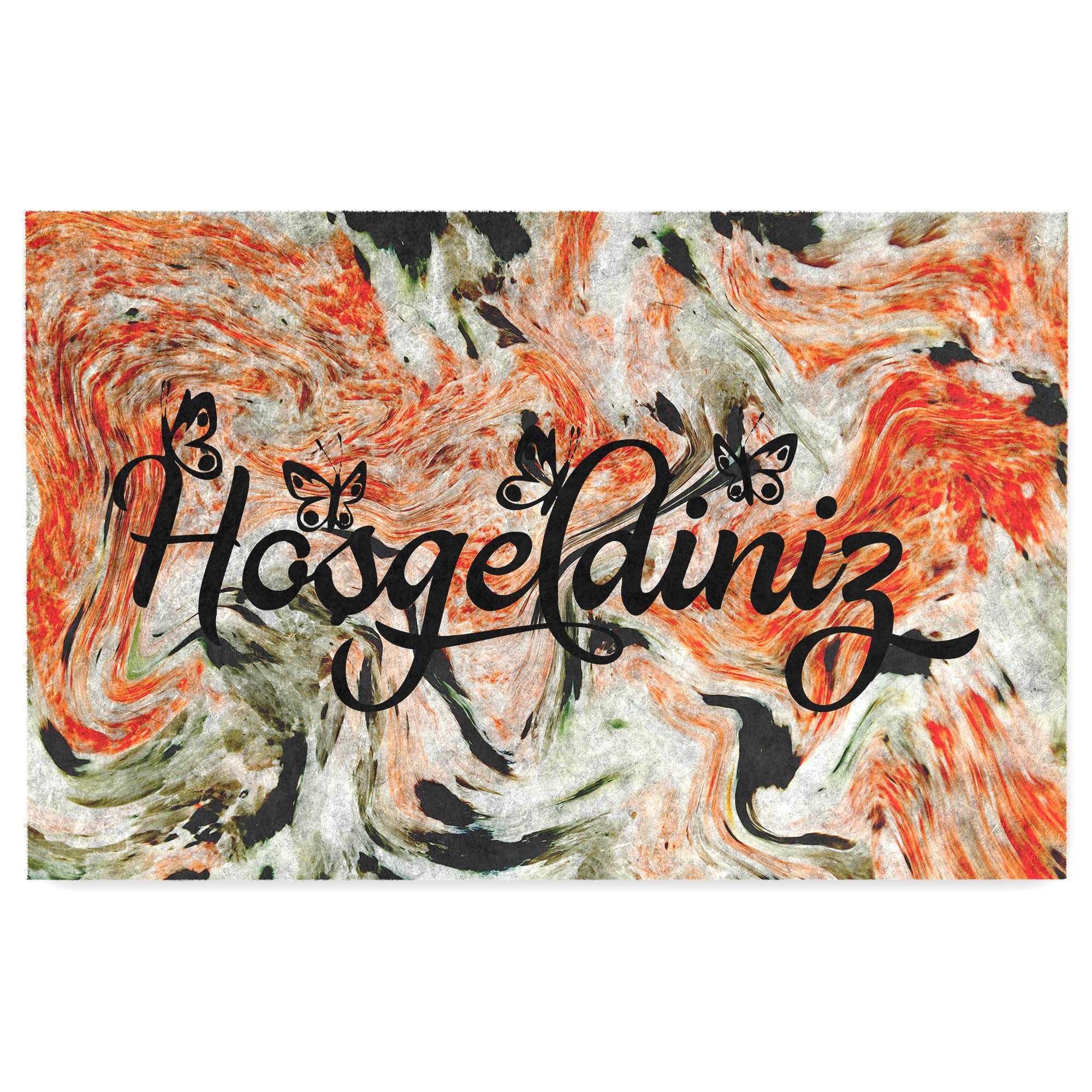 Monnhein Kapı Önü Paspası - Modern ve Şık Kapı Paspası | Ev, Ofis ve Dış Mekân Kullanımı İçin (Soyut Hoşgeldiniz) 45x65
