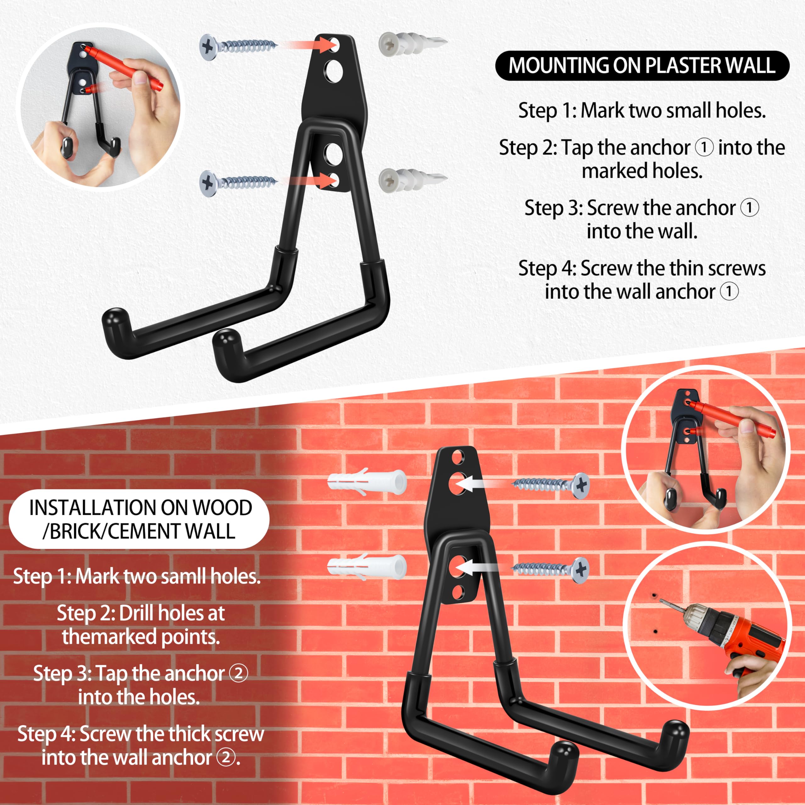 Heavy Duty Garage Hooks - Maximize Storage -6